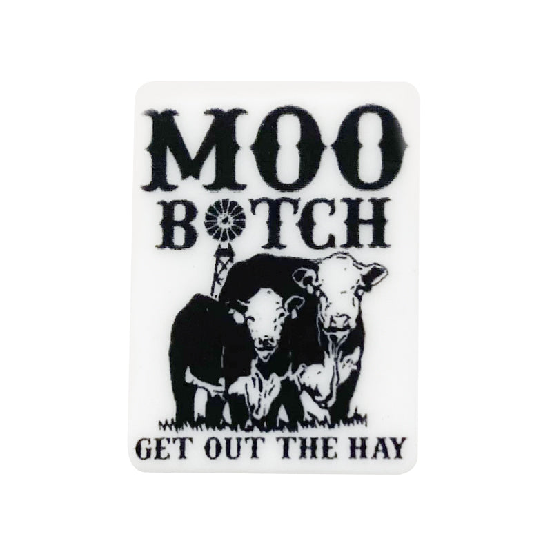 Moo Bitch Get Out The Hay Cow Focal Beads #15
