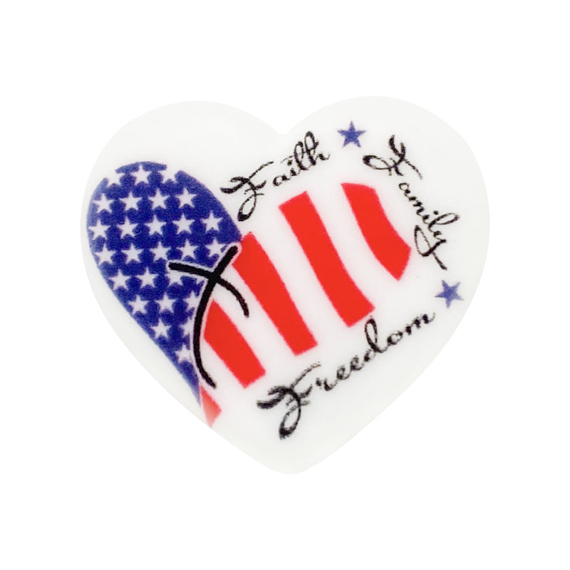 Faith Family Freedom USA Flag Focal Beads #4