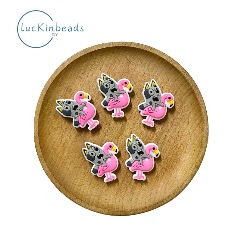Grey bird Focal beads