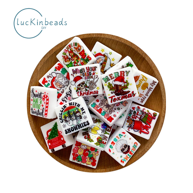 New Square printed beads #1-#20