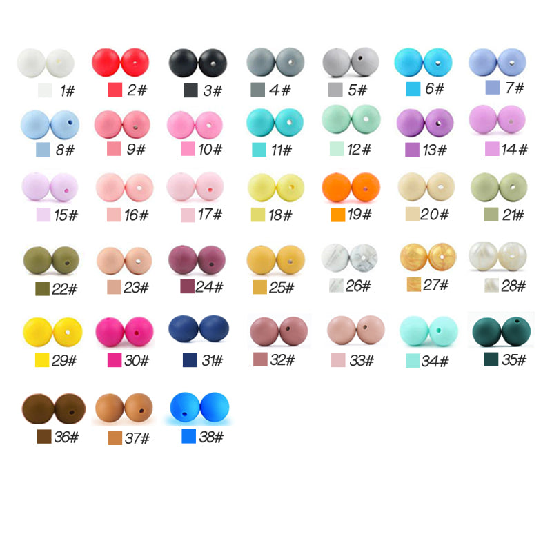 15mm silicone round beads