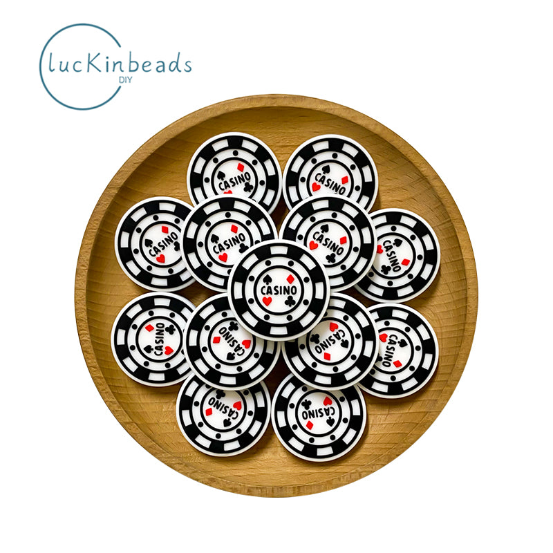 Casino chip Focal Beads