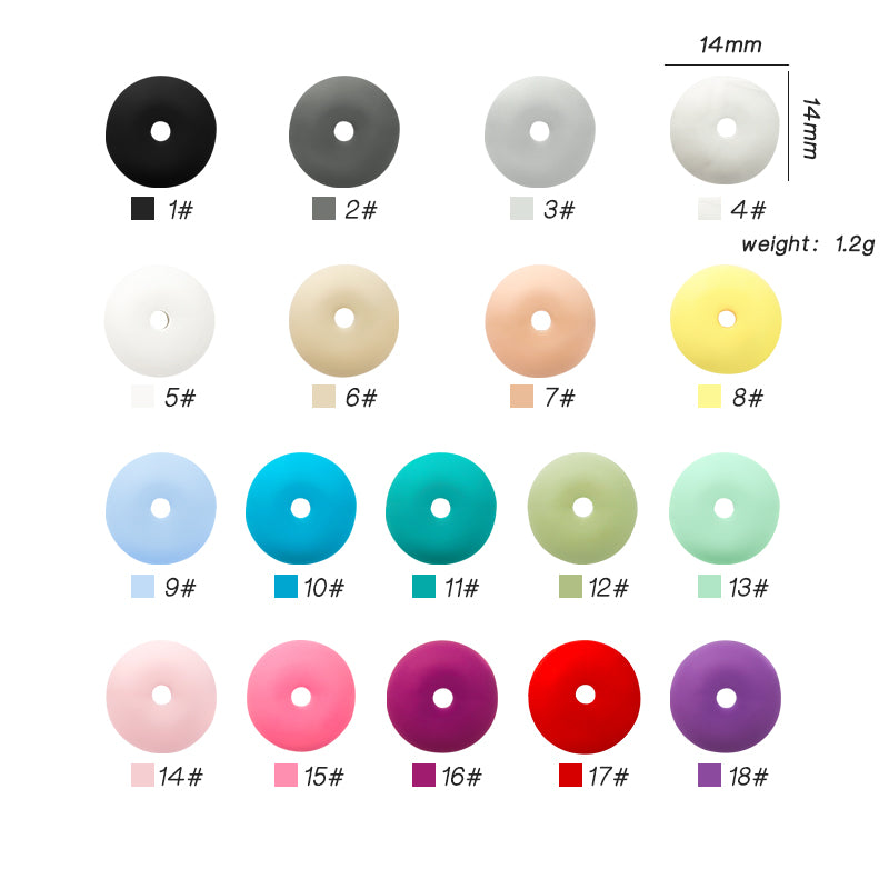 14mm Abacus Silicone beads