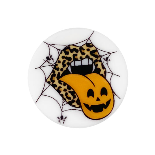 Tongue Spider Web Leopard Print Vampire  Focal Beads #14