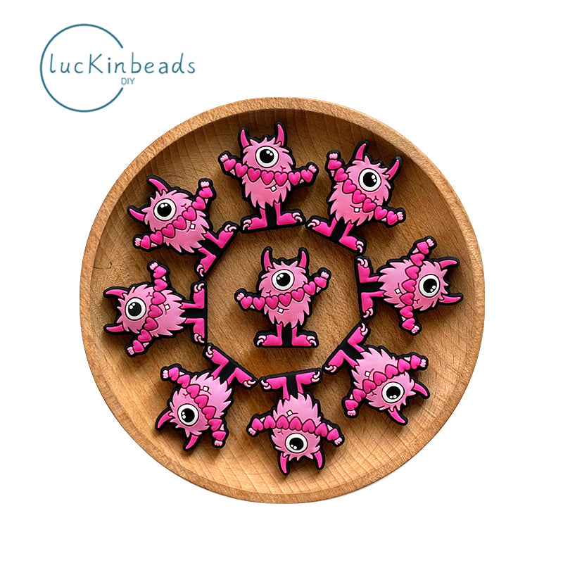 Pink monster Focal Beads