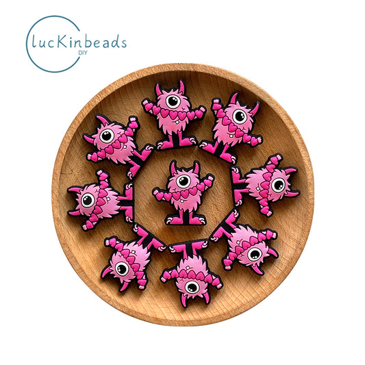 Pink monster Focal Beads