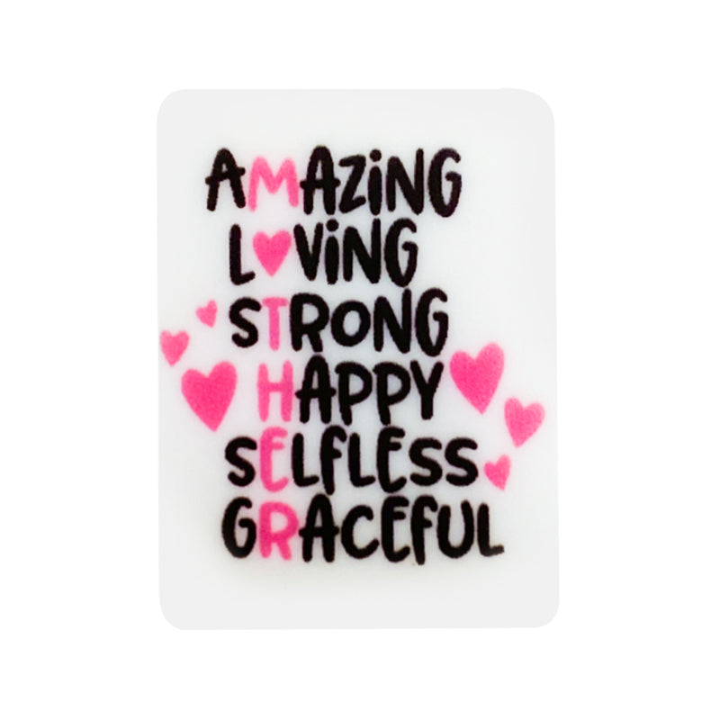 MOTHER Amazing Loving Strong Happy Selfless Graceful Focal Beads #19