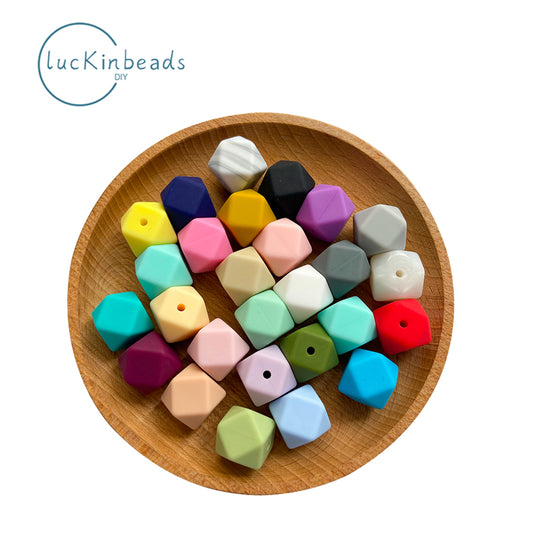 14mm Hexagon Silicone Beads