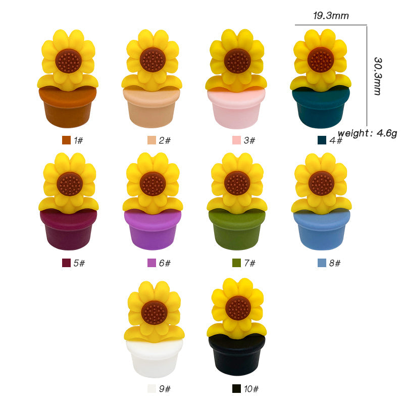 Flower Pot sunflower Focal Beads