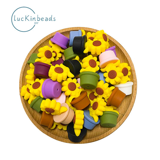 Flower Pot sunflower Focal Beads