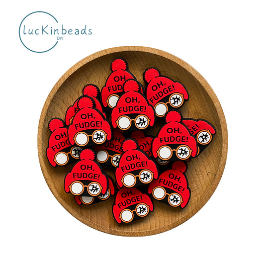 OH Fudce Christmas Hat Focal Beads