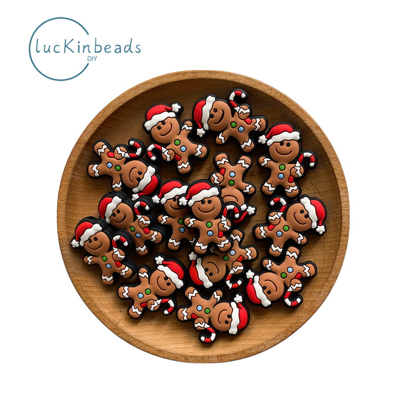 Christmas Gingerbread man Focal Beads