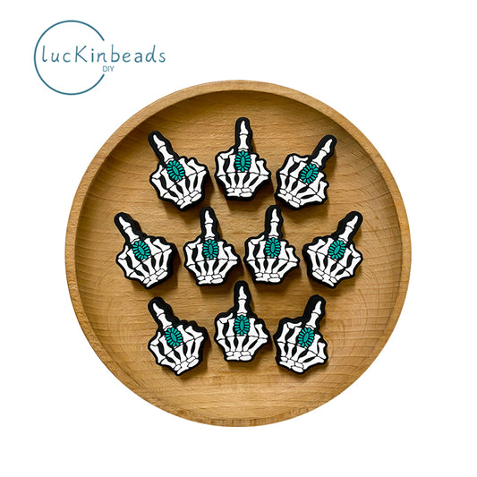 Turquoise Middle Finger Skeleton Focal beads