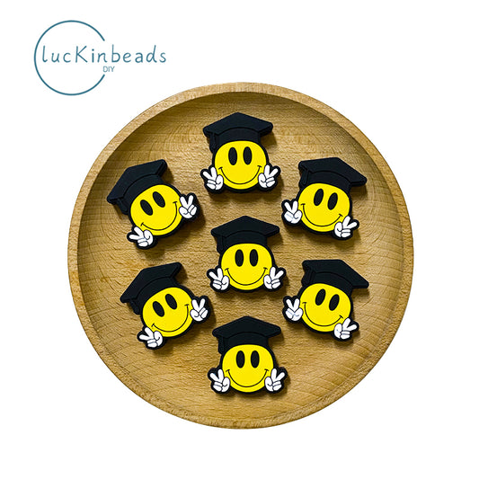 Smiling graduation hat Focal beads