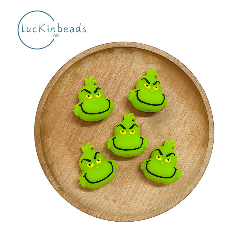 3D grinch Focal beads