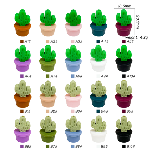 Flower pot Cactus Focal Beads