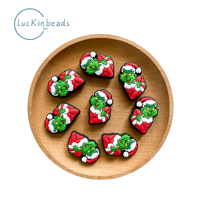 Christmas green Focal Beads